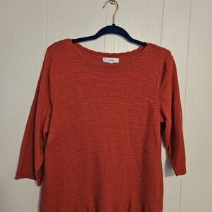 Red 3/4 Sleeve Sweater